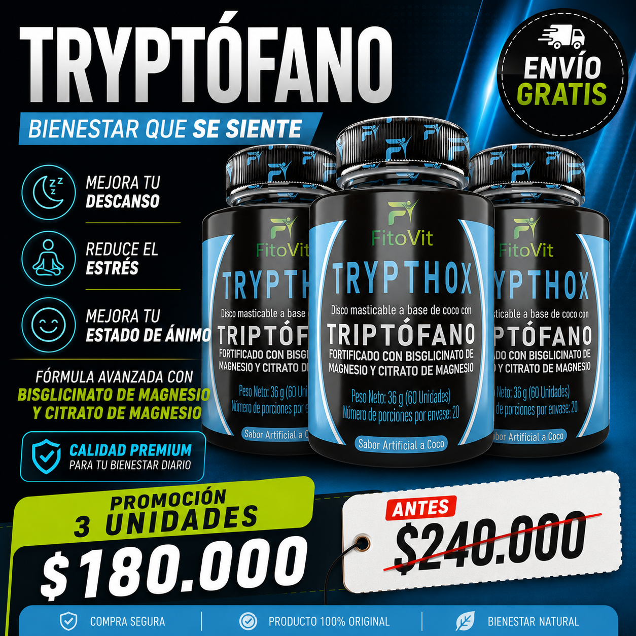 TRIPTOFANO POR 60 UNIDADES