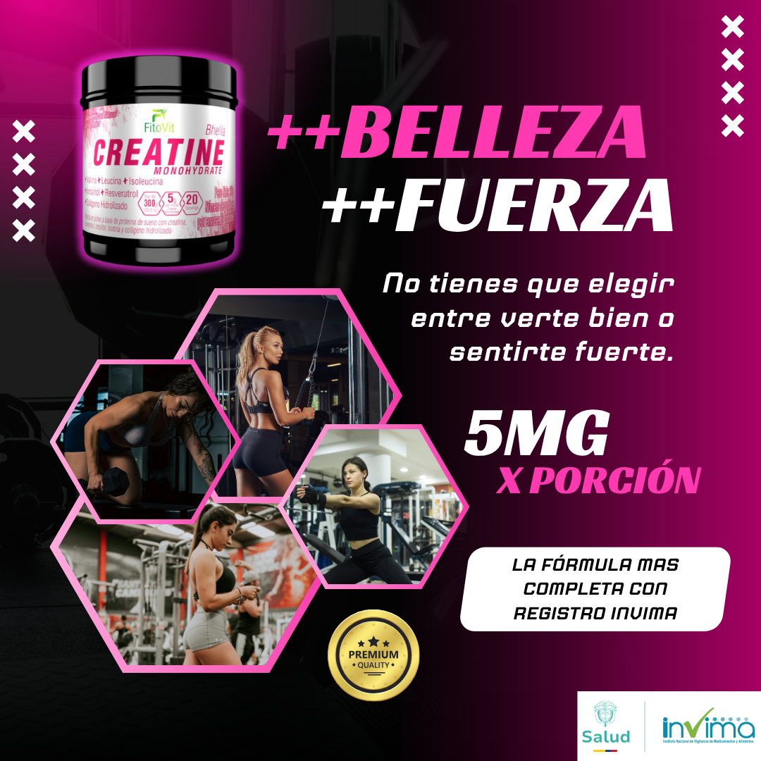 Creatina monohidratada Bhella por 300 gramos