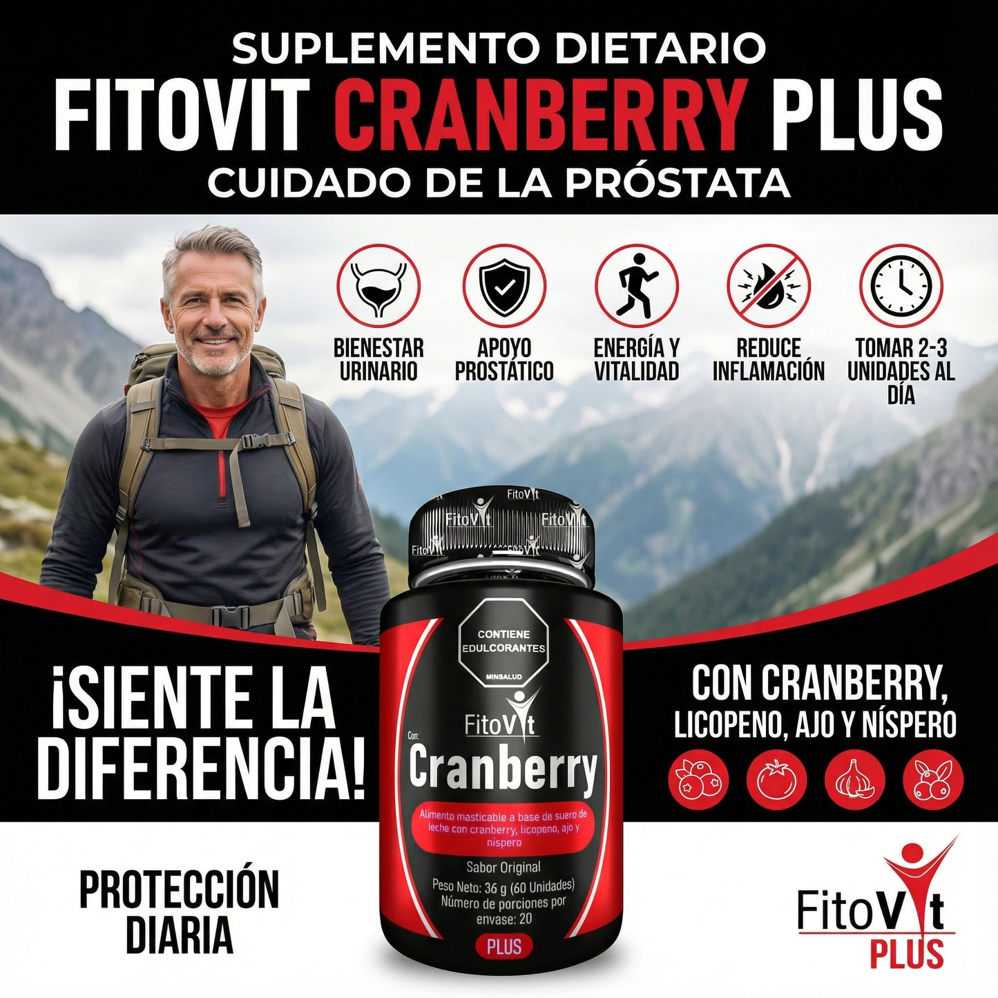 Cranberry Plus por 60 tabletas masticables