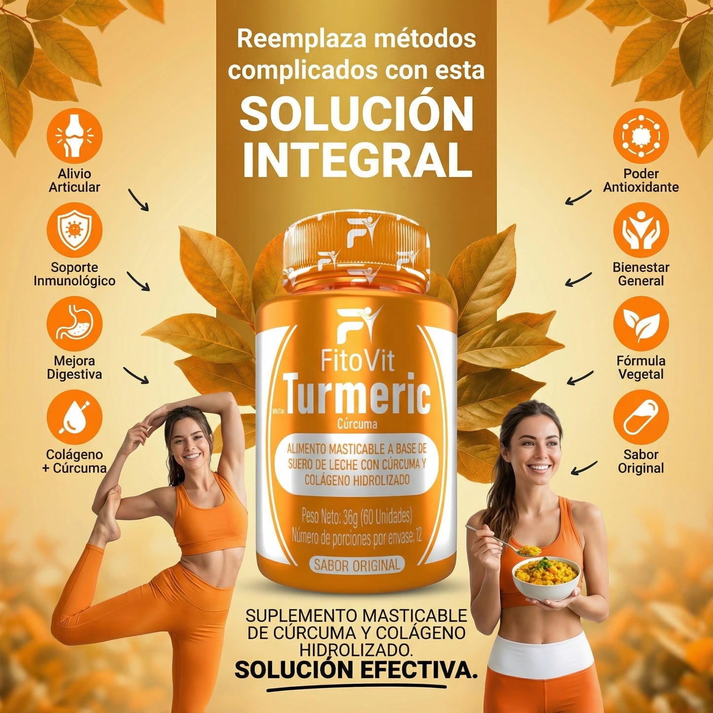Cúrcuma con colágeno Turmeric por 60 unidades