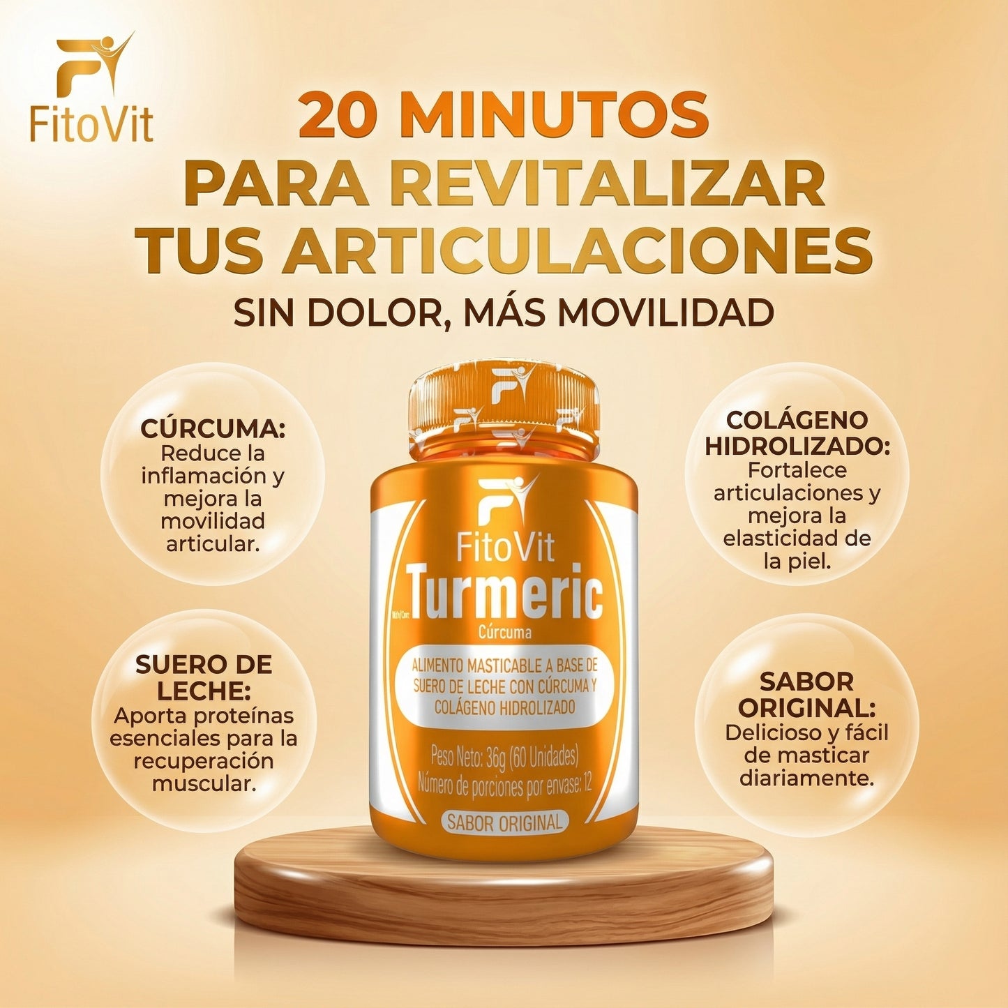 Cúrcuma con colágeno Turmeric por 60 unidades