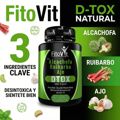D-TOX Fitovit tabletas masticables por 60 unidades
