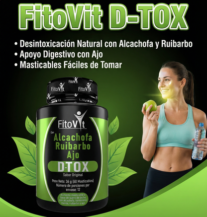 D-TOX Fitovit tabletas masticables por 60 unidades